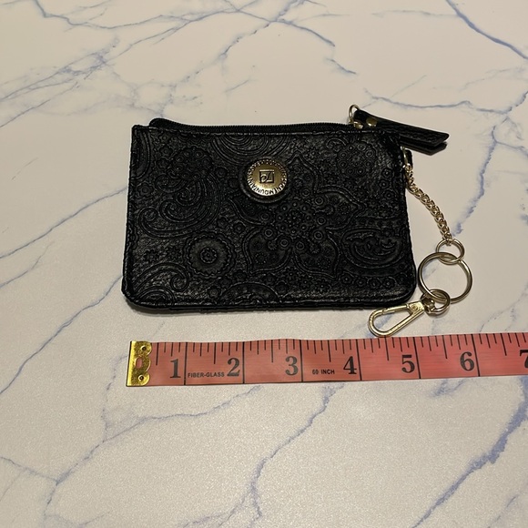 NWOT’s- Stone Mountain black & gold colored cardholder/key ring, embossed floral - Picture 8 of 9